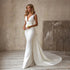 Satin Mermaid Wedding Dresses Elegant Women V Neck Backless Gowns
